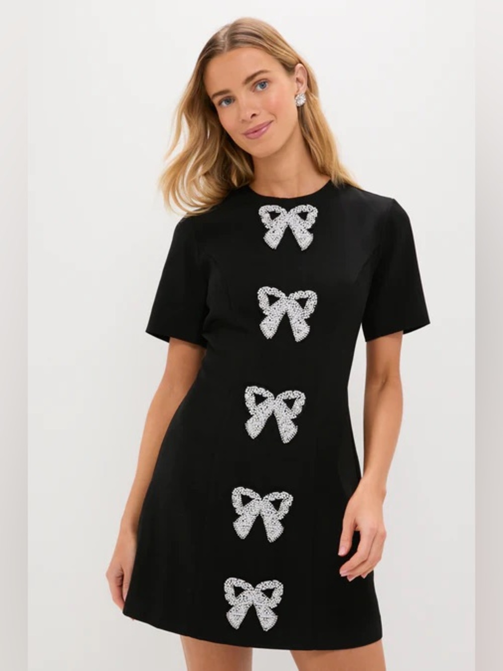 NWT Hyacinth House Beaded Bows Bernadette Mini Dress Sz XS - Picture 2 of 10